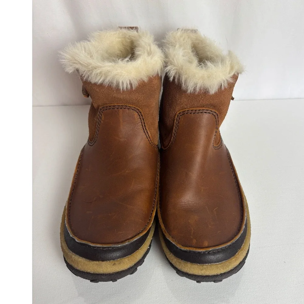 Merrell M Select DRY Brown Leather Suede Faux Fur Waterproof Boots  Womens 7.5